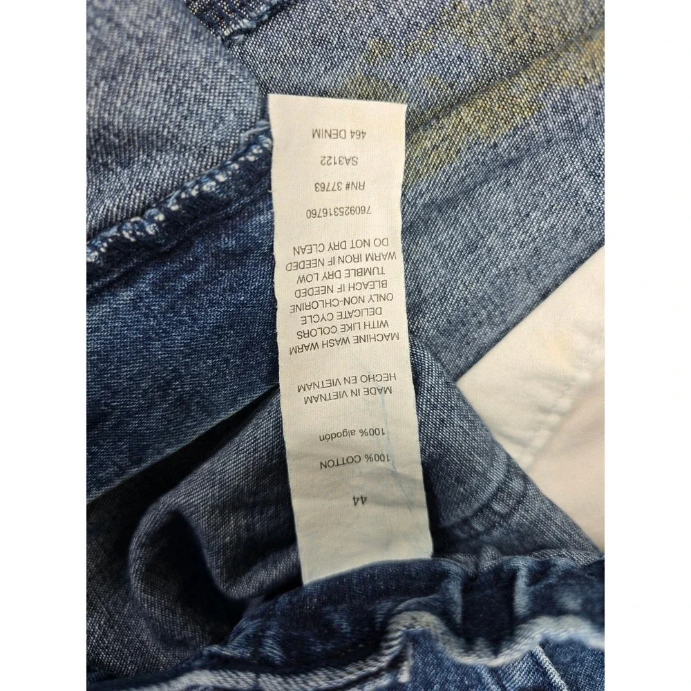 Savane Cargo Shorts Mens 44 Blue 100% Cotton Denim Elastic Waist‎ Casual Utility